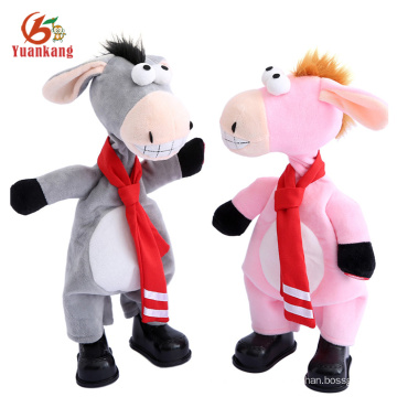 Nouveau Singing Toys Personnalisé Musical Danse Doux Peluches Petit Animal En Peluche ânes Jouet